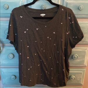 Old Navy Women's Black Heart Print Top